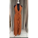 ROBE MAELYS TERRACOTA GAZE DE COTON TU(36AU40)