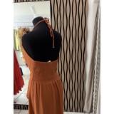 ROBE MAELYS TERRACOTA GAZE DE COTON TU(36AU40)