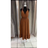 ROBE CHANA MARRON GAZE DE COTON TU(36AU40)