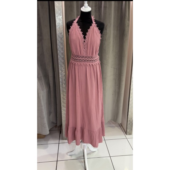 ROBE CHANA ROSE GAZE DE COTON TU(36AU40)