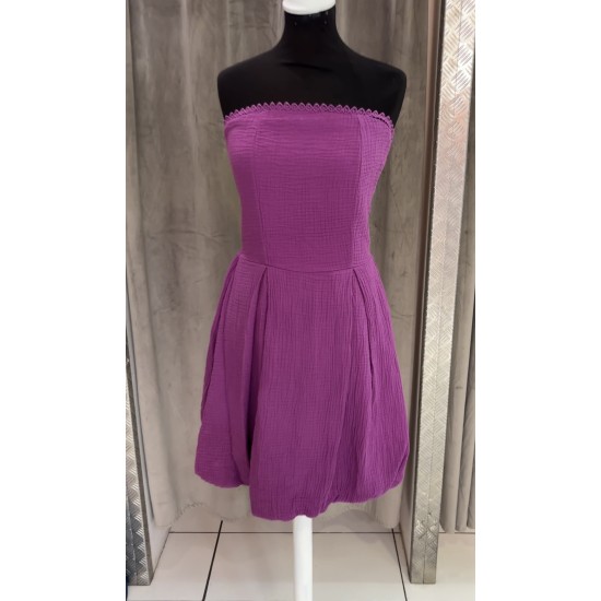 ROBE ARITA MAUVE GAZE DE COTON TU