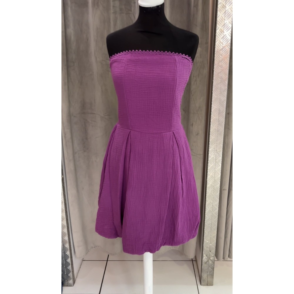 ROBE ARITA MAUVE GAZE DE COTON TU