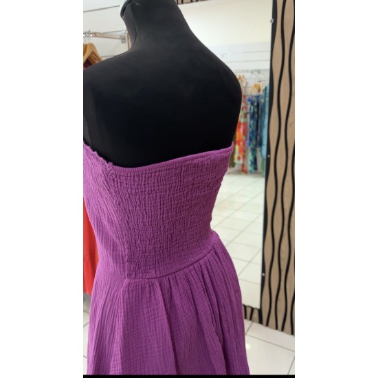 ROBE ARITA MAUVE GAZE DE COTON TU