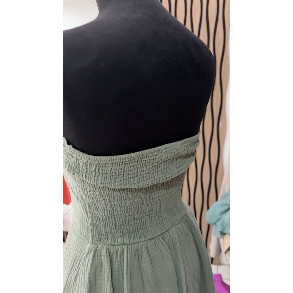 ROBE ARITA KAKI GAZE DE COTON TU