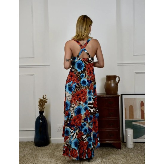 ROBE TROPICALE ROUGE