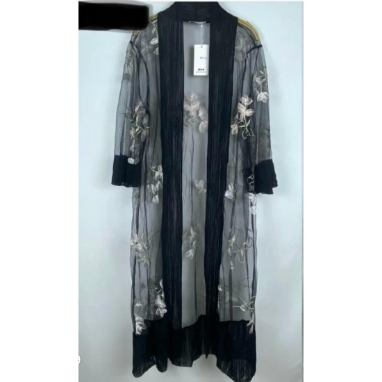 Gilet mi long brodé – Hauts femme à La Réunion | K’Priss D’amanda