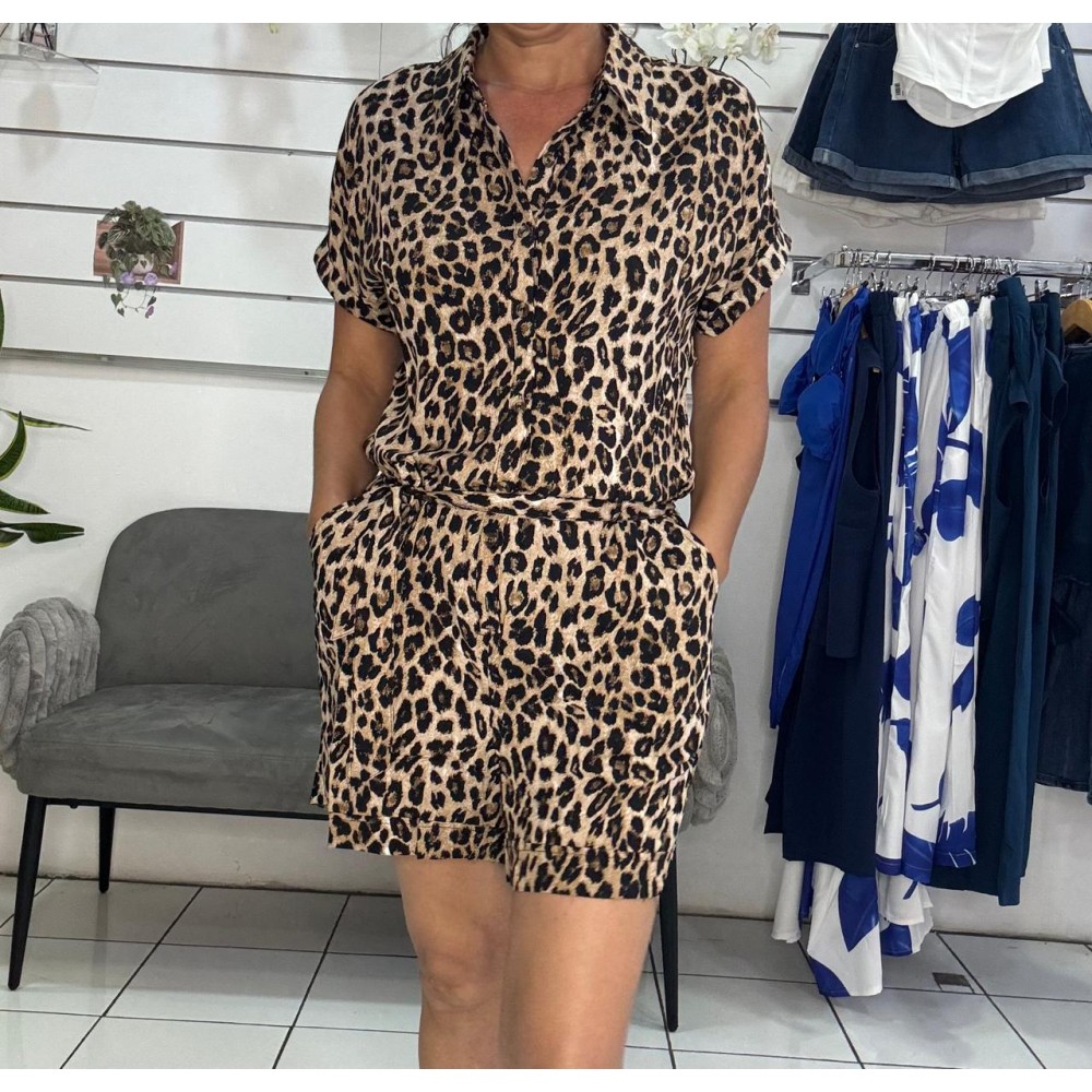 Combi short léopard – Combinaisons femme à La Réunion | K’Priss D’amanda