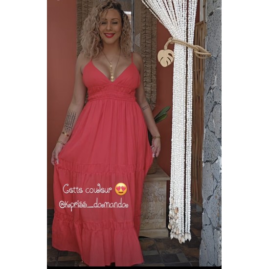 ROBE CLAIRE COULEUR CORAIL (COTON)