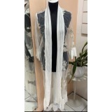 Gilet mi long brodé – Hauts femme à La Réunion | K’Priss D’amanda