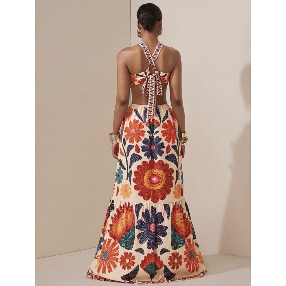 Robe imprimé dos nu ROSIE