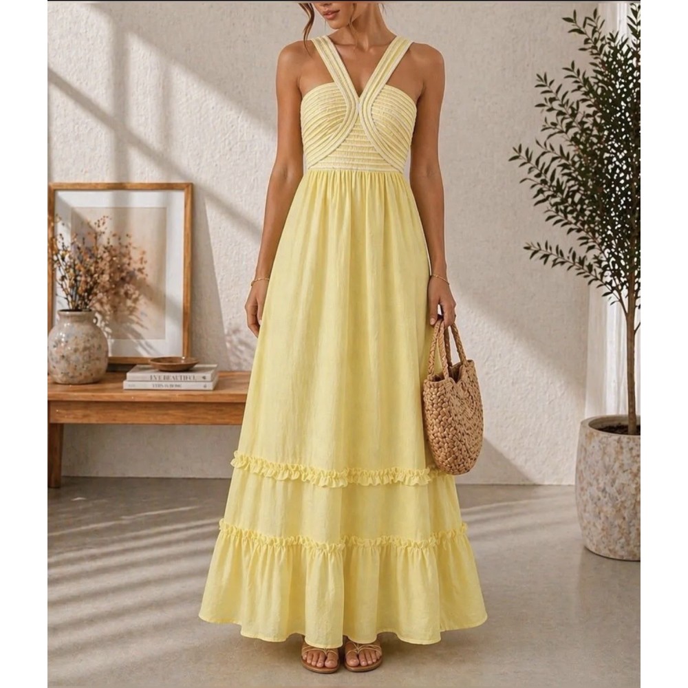 ROBE CAPUCINE JAUNE (COTTON)