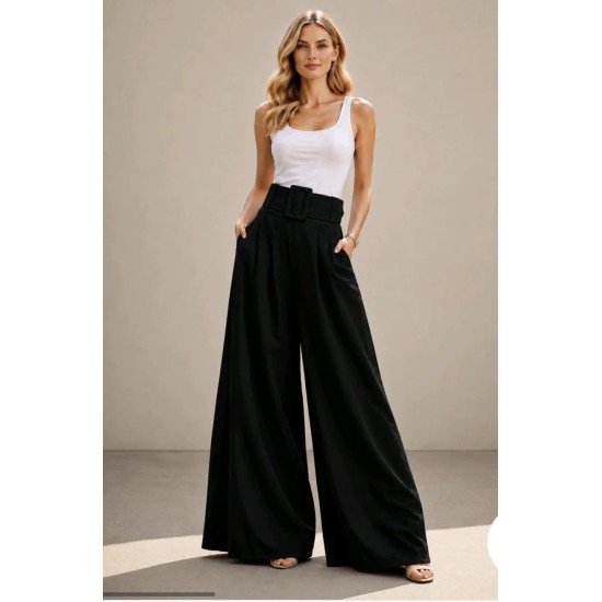 PANTALON PALAZZO NOIR TU(36AU42)