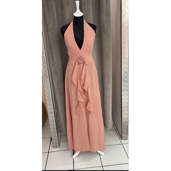 ROBE MAELYS  GAZE DE COTON SAUMON TU(36AU40)