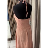 ROBE MAELYS  GAZE DE COTON SAUMON TU(36AU40)