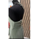 ROBE MAELYS  KAKI GAZE DE COTON TU(36AU40)
