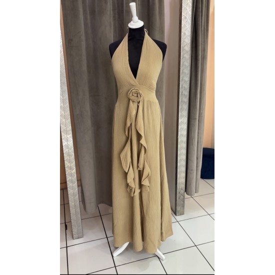 ROBE MAELYS  BISCUIT GAZE DE COTON TU(36AU40)