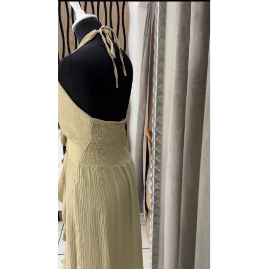 ROBE MAELYS  BISCUIT GAZE DE COTON TU(36AU40)