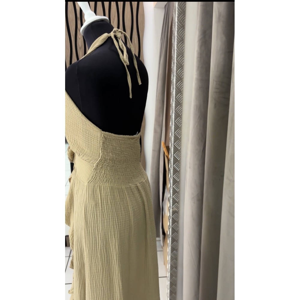 ROBE MAELYS  BISCUIT GAZE DE COTON TU(36AU40)