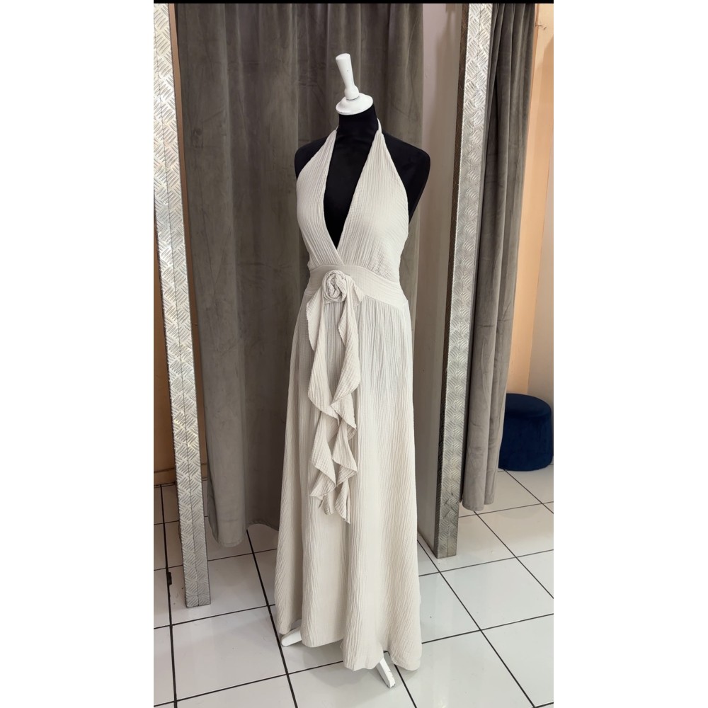 ROBE MAELYS BEIGE GAZE DE COTON TU(36AU40)